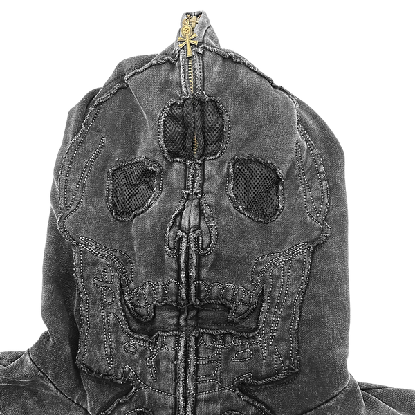 YZO SKELETON FULLZIP HOODIE (WASHED)