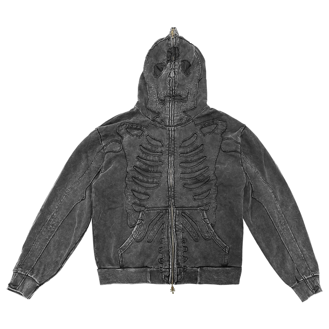 YZO SKELETON FULLZIP HOODIE (WASHED)