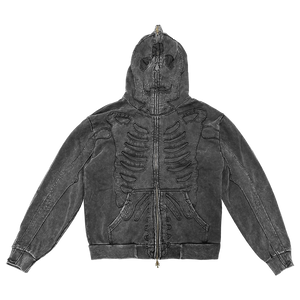 YZO SKELETON FULLZIP HOODIE (WASHED)