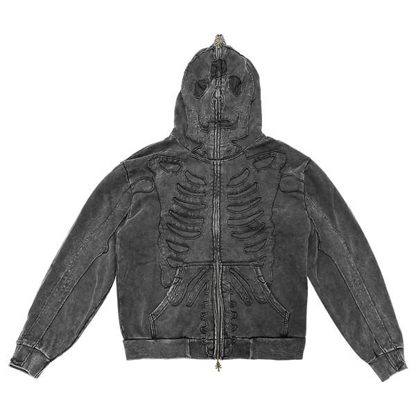 YZO SKELETON FULLZIP HOODIE (WASHED)