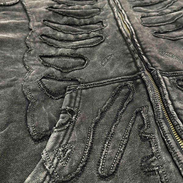 YZO SKELETON FULLZIP HOODIE (WASHED)
