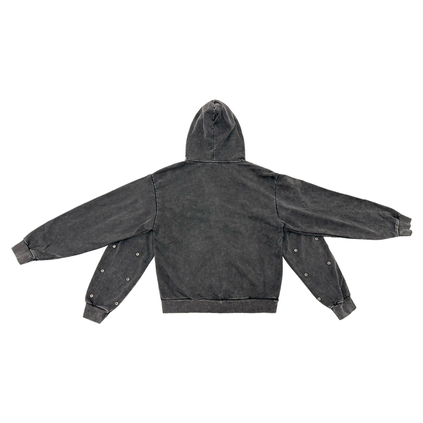 4 SLEEVES YZO SKELETON FULLZIP HOODIE (WASHED)