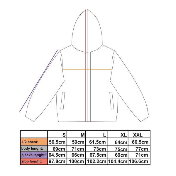 YZO SKELETON FULLZIP HOODIE (WASHED)