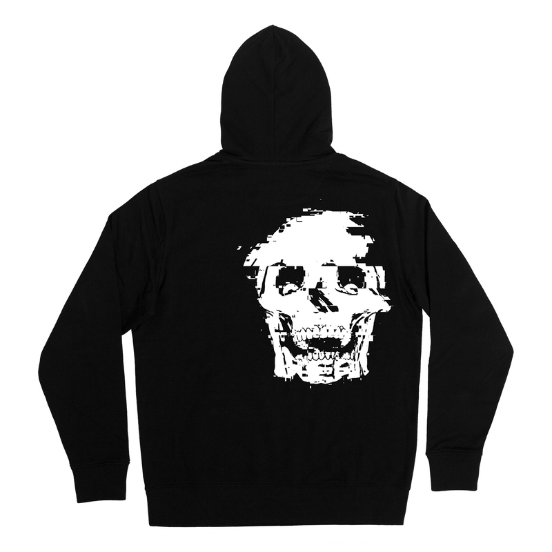 FLUORESCENT GLITCH LOGO HOODIE (BLACK)