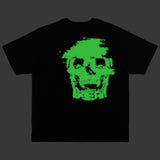 FLUORESCENT GLITCH LOGO TEE (WASHED BLACK)