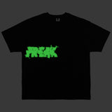 FLUORESCENT GLITCH LOGO TEE (WASHED BLACK)