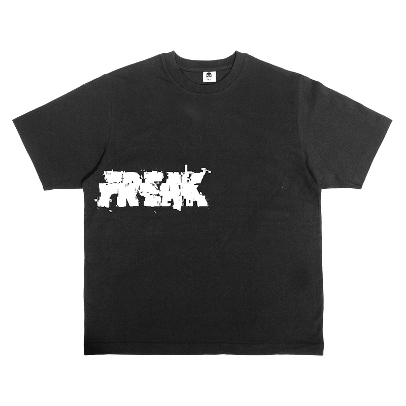 FLUORESCENT GLITCH LOGO TEE (WASHED BLACK)