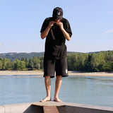 LOGO SHORTS (WASHED BLACK)
