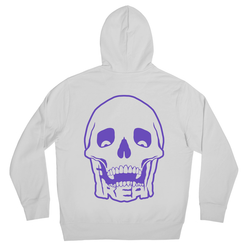 ESSENTIAL PURPLE LOGO HOODIE (WHITE)