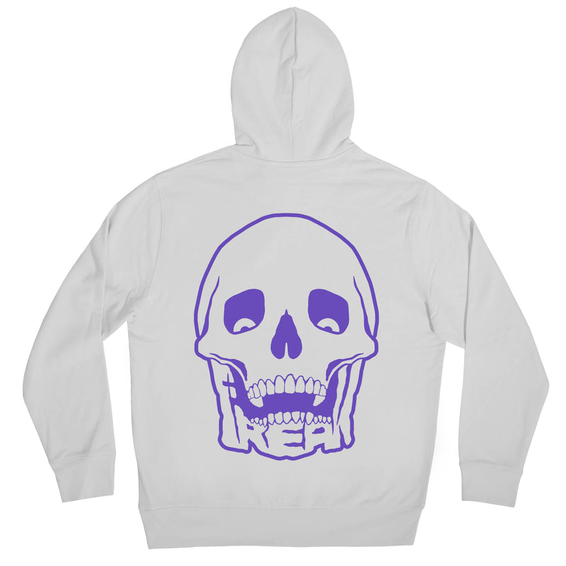 ESSENTIAL PURPLE LOGO HOODIE (WHITE)