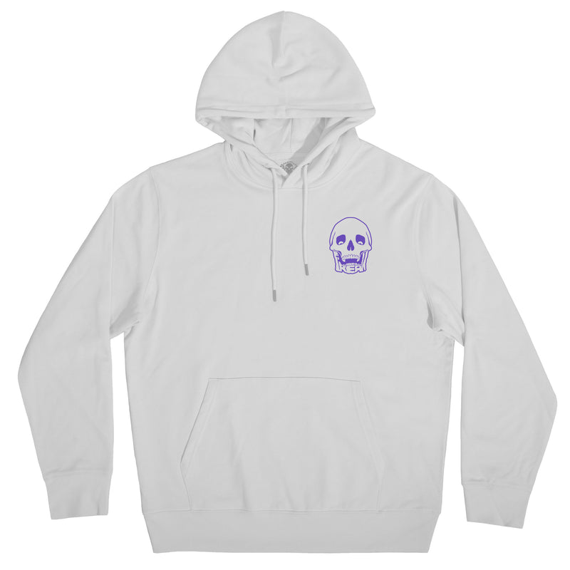 ESSENTIAL PURPLE LOGO HOODIE (WHITE)